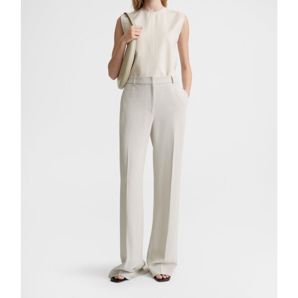 Toteme Womens Relaxed Straight Leg Pants Trousers Pebble Sz 30 NWT Classic